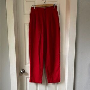 Lizsport Vibrant Red Linen Trousers